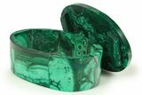 Flowery Oval Malachite Jewelry Box - Congo #272537-1